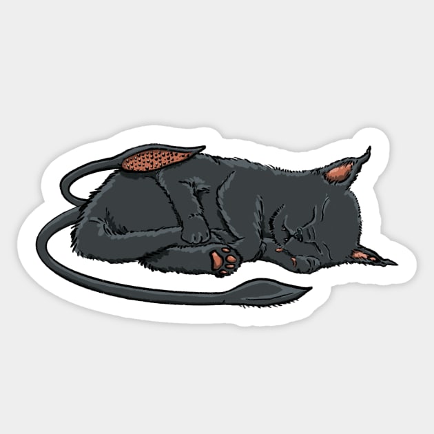 Monsterlings - Displacer Kitty Sticker by midlifedices